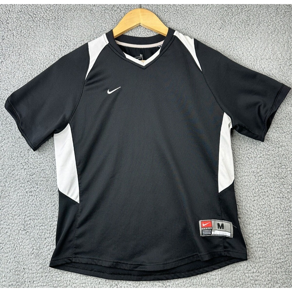 VTG Nike Team Jersey Youth Medium (8-10) Black Short Sleeve T Shirt Jersey